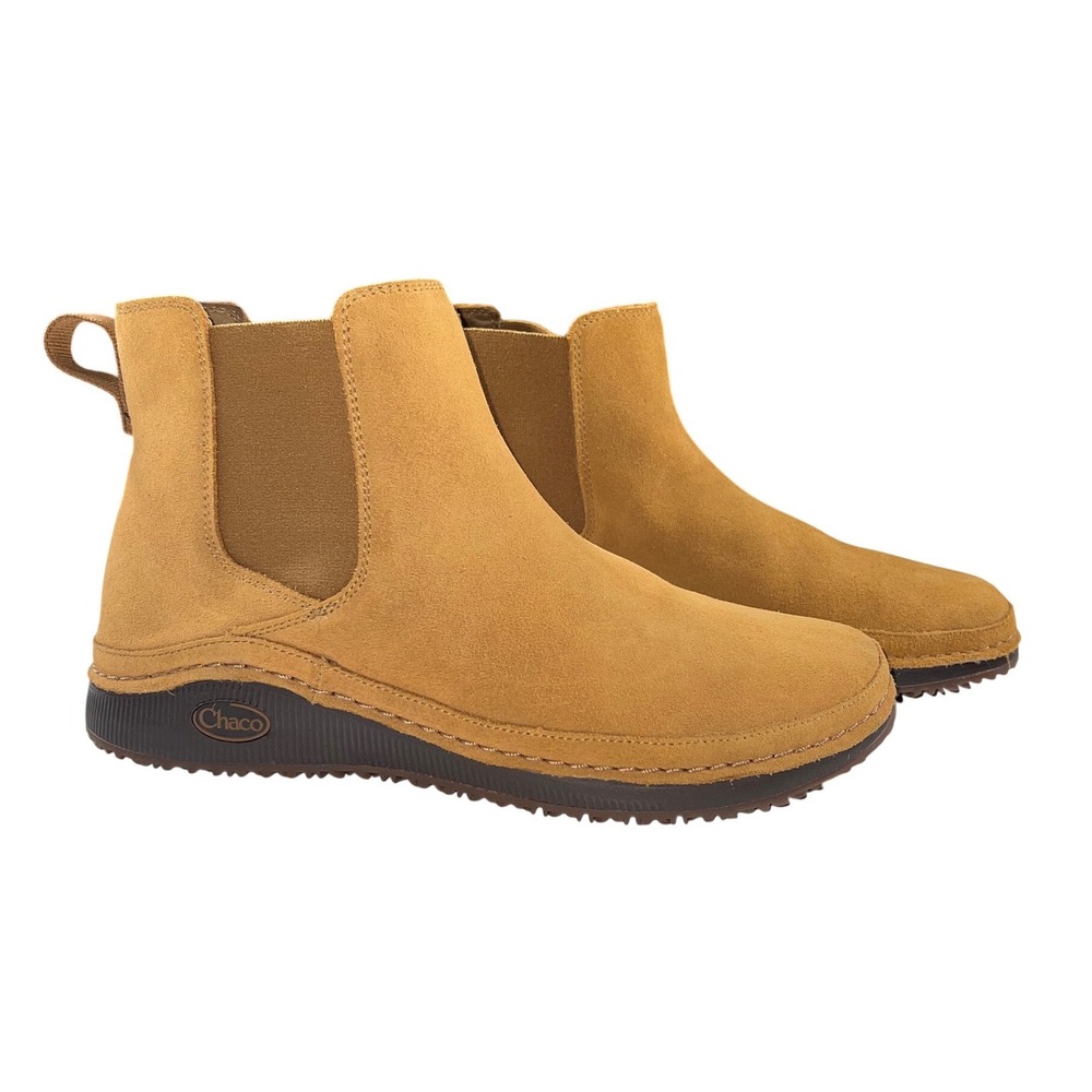 Chaco Paonia Chelsea Boot Womens Size 9 Camel Brown Suede Leather NWOB Ergonomic